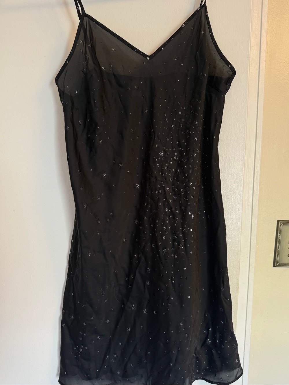 Victoria Secret Black Star Slip Dress